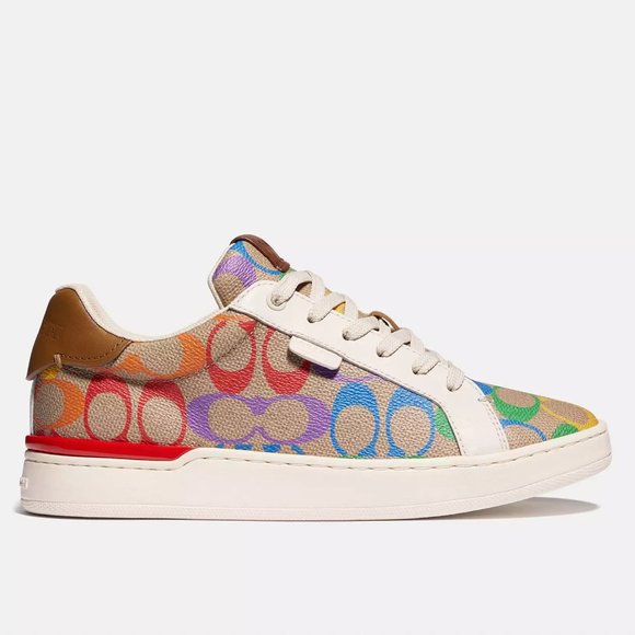 🌈 Coach Lowline Low Top Sneaker In Rainbow Signature Canvas - Picture 4 of 14